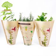 Fresh Flower BOPP Kraft Paper Conical-shaped Sleeve for herbs, plants,flowers