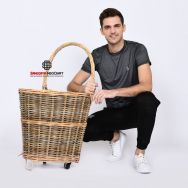 Wickerwork - Rattan Storage Basket with Wheels